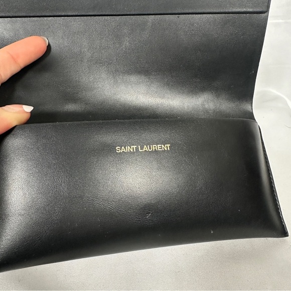 Saint Laurent Black Leather Magnetic Sunglasses / Eyeglasses Case main image 9